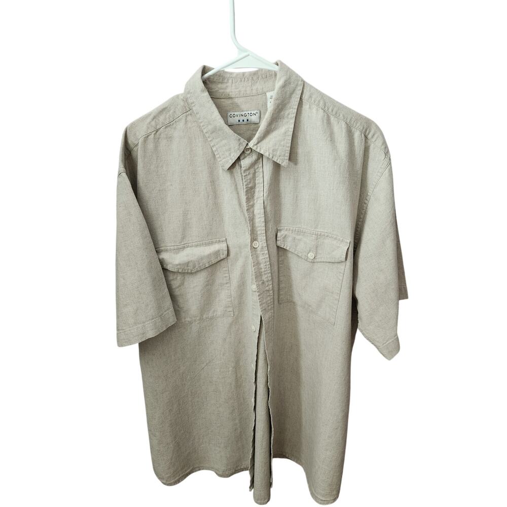 Covington Button‎ Down Dress Shirt Mens Size Large Cream